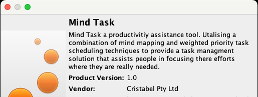 About screen of Mind Task